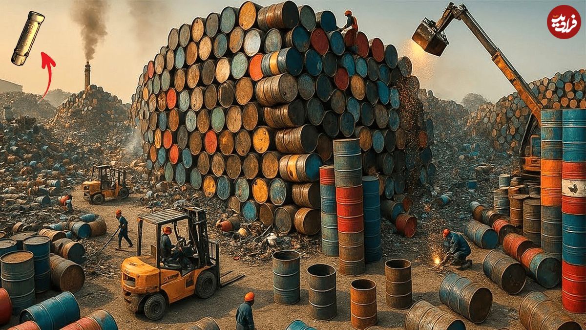 ببینید؛ فرآیند تماشایی بازیافت بشکه های قدیمی و تبدیل آن ها به پیچ و مهره
