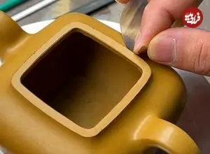 ببینید؛ مراحل ساخت قوری مربعی شکل باستانی توسط استاد سفالگر چینی
