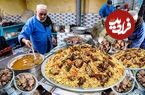 ببینید؛ غذای خیابانی در افغانستان؛ پخت 350 کیلو قابلی پلو با گوشت در کابل 