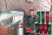 ببینید| مراحل بازیافت قوطی های آلومینیومی نوشابه و تولید سیم با آن ها
