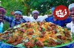 ببینید؛ غذای روستایی در هند؛ پخت بریانی با 200 عدد بلدرچین در طبیعت روستا
