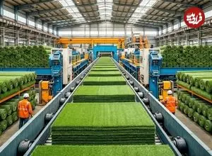 ببینید| چمن مصنوعی استادیوم های فوتبال چگونه تولید می شود؟