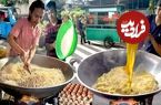ببینید| غذای خیابانی در اندونزی؛ تهیه غذا با برنج و 300 تخم مرغ در جاکارتا