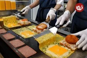 ببینید| غذای خیابانی در کره؛ تهیه ساندویچ با ژامبون، تخم مرغ و پنیر در سئول
