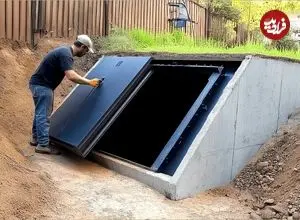 ببینید| فرآیند ساخت یک پناهگاه زیر زمینی در پشت حیاط یک خانه در روسیه