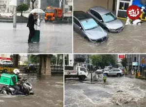 ببینید| از آبشار در ایستگاه مترو تا نفوذ سیلاب به داخل بیمارستان!