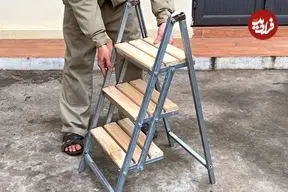 ببینید| مراحل ساخت یک نردبان فلزی تاشو خلاقانه توسط صنعتگر چینی
