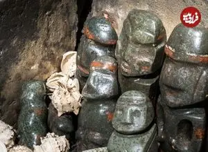 گنجینۀ مجسمه‌های سنگی 500 ساله از زیر خاک بیرون آمد