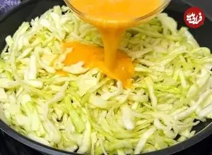 ببینید| طرز تهیه یک غذای جدید با کلم سبز و تخم مرغ