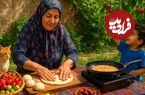 ببینید؛ غذای روستایی در ایران؛ پخت نان سنتی خرمایی