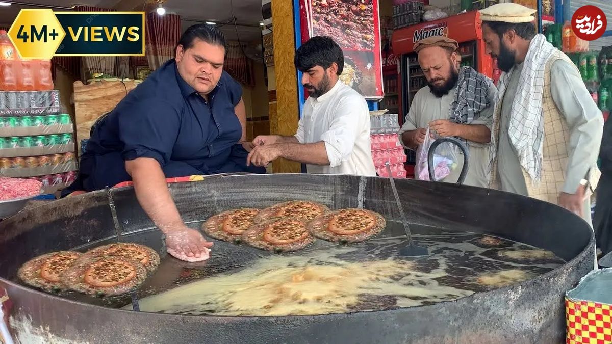 (ویدئو) غذای خیابانی در افغانستان؛ پخت چپلی کباب در جلال آباد 