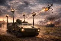 تصاویر| رونمایی نیروهای روسیه از زره‌پوش ضد پهپاد جدید عجیب با کابل‌های چرخان 