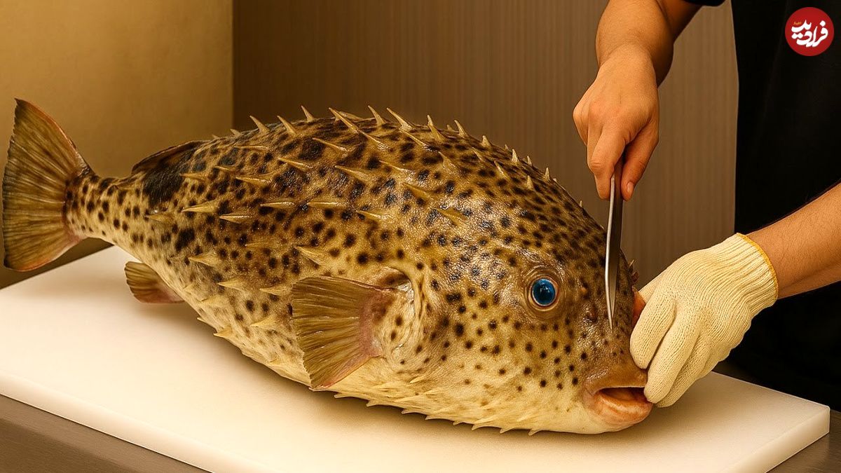 ببینید؛ غذای خیابانی در ویتنام؛ مهارت در برش زدن ماهی بادکنکی سمی و تهیه غذا با آن