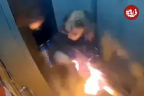 ببینید| انفجار یک پاوربانک، آسانسور را به اتاق وحشت تبدیل کرد