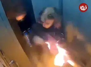 ببینید| انفجار یک پاوربانک، آسانسور را به اتاق وحشت تبدیل کرد