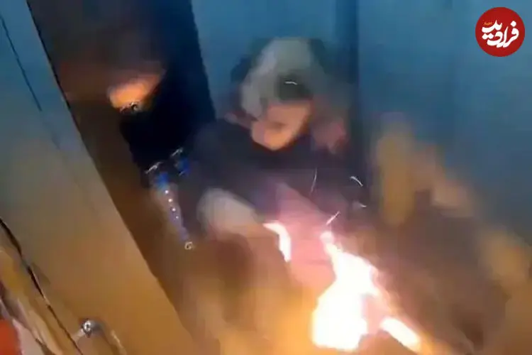 ببینید| انفجار یک پاوربانک، آسانسور را به اتاق وحشت تبدیل کرد