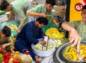 ببینید؛ غذای خیابانی در پاکستان؛ تهیه سیب زمینی سرخ شده فرانسوی در کراچی