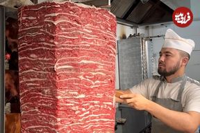ببینید؛ غذای خیابانی در ازبکستان؛ تهیه دونر کباب و شاورما با 250 کیلو گوشت در تاشکند
