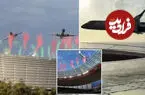 ببینید| عبور دو هواپیمای مسافربری از فاصله کمتر از ۱۵ متری سقف ورزشگاه