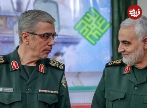 عکس؛ سفر به تاریخ؛ «سرلشکر باقری» در کنار «عزیز جعفری و رحیم صفوی» در سنگر فرماندهی در جبهه؛ دهۀ 60