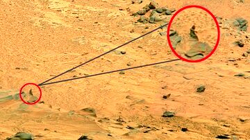 ( عکس) پدیدار شدن چهره‌های آشنا در مریخ؛ انسانی که در سیاره سرخ نشسته‌ است