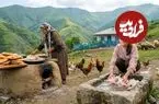 ببینید| غذای روستایی در ایران؛ پخت نان سنتی و مرغ کامل در تنور گِلی