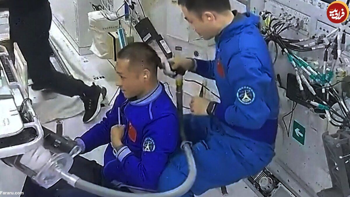 (ویدئو) فضانوردان در ایستگاه فضایی چگونه موی سرشان را اصلاح می‌کنند؟
