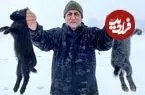 ببینید| غذای روستایی در آذربایجان؛ پخت غذا با خرگوش و سبزیجات در کوهستانی برفی