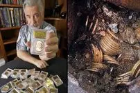 عکس| گنجی که زیر پا افتاده بود؛ یک قوطی زنگ‌زده پر از سکه طلا