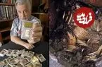 عکس| گنجی که زیر پا افتاده بود؛ یک قوطی زنگ‌زده پر از سکه طلا