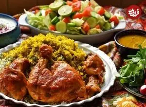 سیب پلو کرمانشاهی با مرغ؛ بهتر است برای پختنش روغن کرمانشاهی را حذف نکنید!