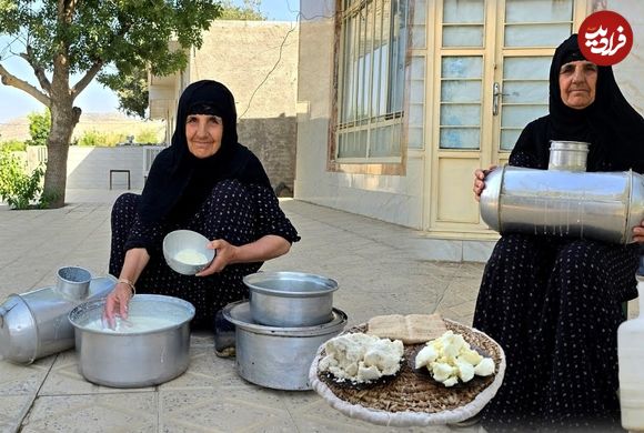 ببینید؛  غذای روستایی در ایران؛ تهیه ماست سنتی و دوغ توسط مادربزرگ ایلامی