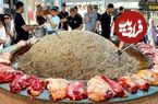 ببینید؛ غذای خیابانی در ازبکستان؛ پخت 400 کیلو سمرقند پلو با گوشت در تاشکند