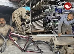 ببینید| مراحل دیدنی تولید دستی دوچرخه کوهستان در کارگاهی در پاکستان