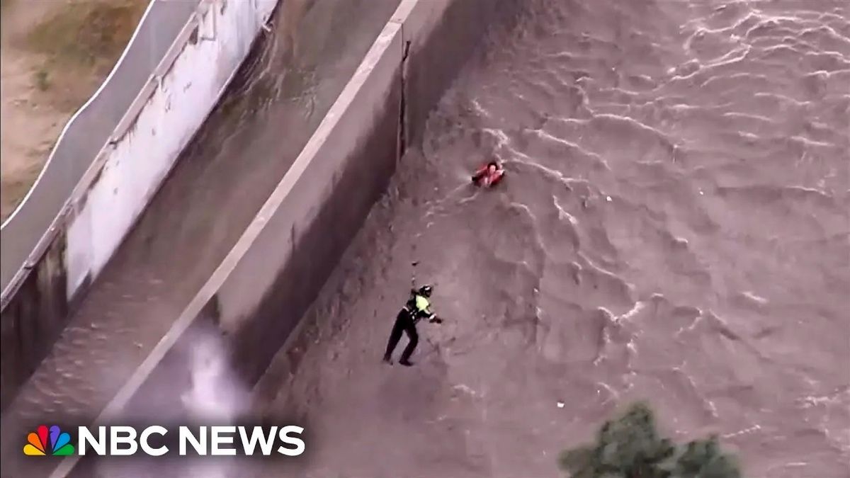 (ویدئو) لحظه نجات نفس‌گیر یک زن از رودخانه