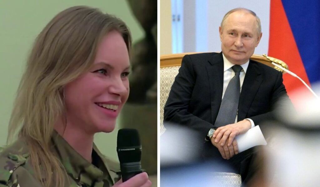 (ویدئو) شوخی شیطنت آمیز ولادیمیر پوتین با افسر زن ارتش روسیه