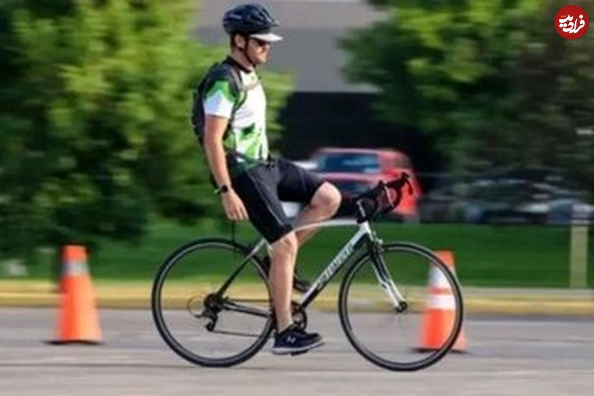 (عکس) ۱۳۰ کیلومتر دوچرخه سواری بدون دست!