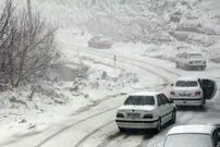 (ویدئو) شدت بارش برف در شهر کنگاور کرمانشاه
