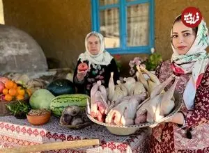 ببینید| غذای روستایی در ایران؛ پخت مرغ شکم پر در طبیعت کوهستانی روستا