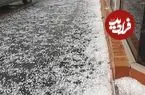 ببینید؛ مراسم عروسی با چاشنی تگرگ! لحظه بارش دانه های درشت تگرگ و سفیدشدن زمین
