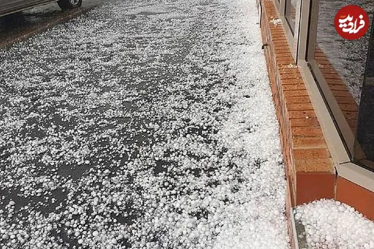 ببینید؛ مراسم عروسی با چاشنی تگرگ! لحظه بارش دانه های درشت تگرگ و سفیدشدن زمین