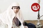 عکس؛ سفر به تاریخ؛ تازه‌عروس ایرانی عهد قاجار در حال بازی «تخته‌نرد»