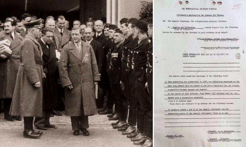کشف نامه وزیر امور خارجه هیتلر به پادشاه انگلیس و درخواست کمک از او در دادگاه نورنبرگ
