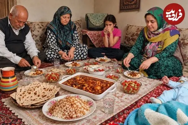 ببینید| غذای روستایی در ایران؛ پخت خورشت خلال بادام در روستایی زیبا