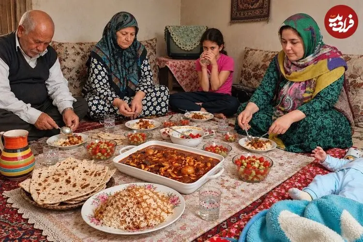 ببینید| غذای روستایی در ایران؛ پخت خورشت خلال بادام در روستایی زیبا