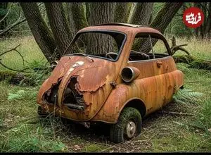 ببینید| فرآیند بازسازی و رنگ آمیزی یک خودروی «بی ام و ایستا» رها شده در جنگل