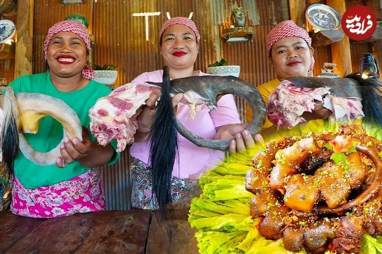 ببینید| غذای روستایی در سنگاپور؛ کباب کردن دم گاو روی آتش