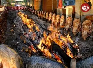 ببینید| غذای خیابانی در عراق؛ کباب ماهی مسگوف به روش سنتی و باستانی در اربیل