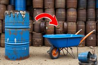 ببینید| فرآیند ساخت فرغون با بشکه فلزی قدیمی در پاکستان