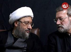 عکس؛ سفر به تاریخ؛ «صادق آملی لاریجانی» در دوران جوانی در کنار پدرش «میرزا هاشم آملی»